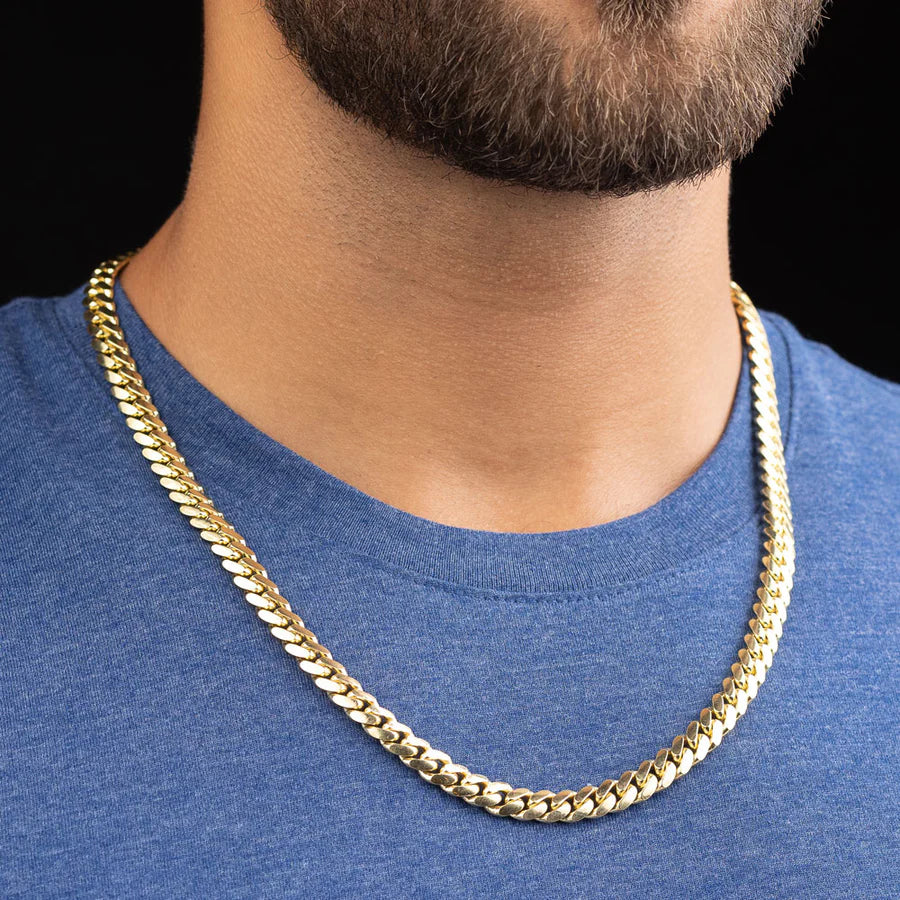 Solid 14k Gold Miami Cuban Chain 5mm 28in Box Clasp Lock