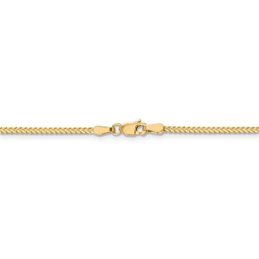 Solid 14K Gold D/C Franco Chain 1.25mm 20in Lobster Clasp