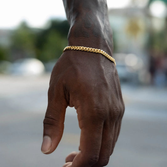 Solid 14k Gold Miami Cuban Bracelet 5mm 9in Box Clasp Lock