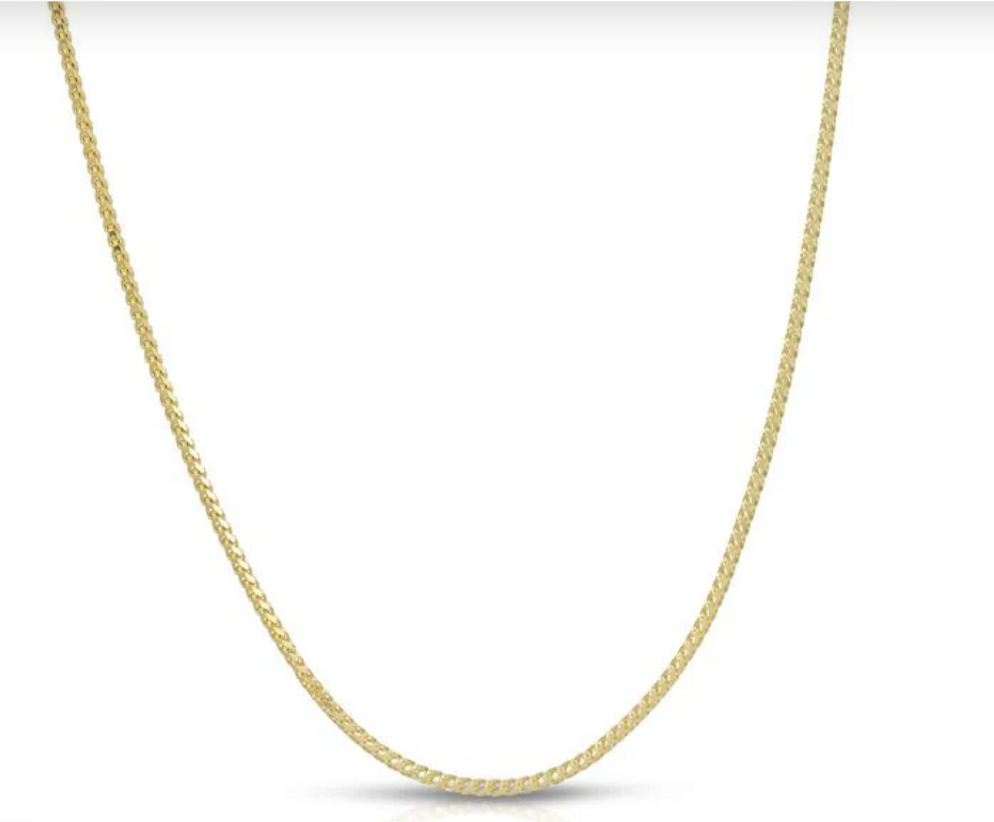 Solid 14K Gold D/C Franco Chain 1.25mm 20in Lobster Clasp